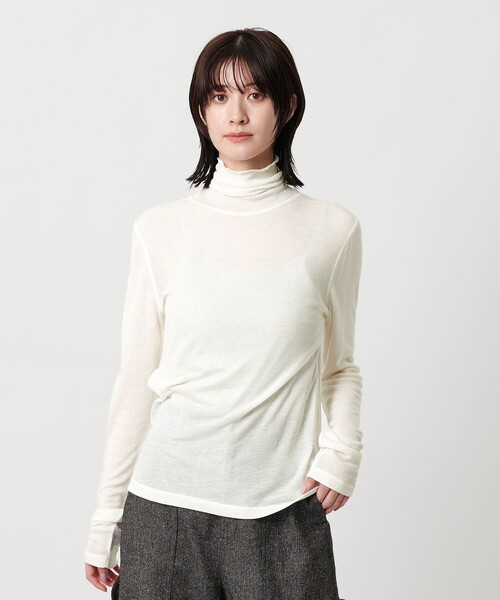 BEAUTY&YOUTH UNITED ARROWS（ビューティーアンドユースユナイテッドアローズ）の「セルロースブレンドテレコ タートルネックカットソー（Tシャツ/カットソー・レディース・オフホワイト/ブラック/オレンジ/ベージュ・FREE）」の9枚目の写真
