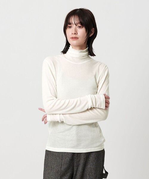 BEAUTY&YOUTH UNITED ARROWS（ビューティーアンドユースユナイテッドアローズ）の「セルロースブレンドテレコ タートルネックカットソー（Tシャツ/カットソー・レディース・オフホワイト/ブラック/オレンジ/ベージュ・FREE）」の8枚目の写真