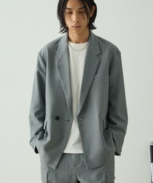 EMMA CLOTHES(エマクローズ)の【セットアップ対応】ウールライクファブリックリラックスシングルボタンジャケット(テーラードジャケット)