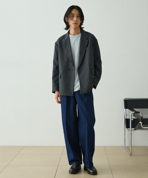 EMMA CLOTHES(エマクローズ)の「【セットアップ対応】ウールライクファブリックリラックスシングルボタンジャケット(テーラードジャケット・メンズ・グレー/ブラック/グレイッシュベージュ/ブラック系・S/L/M)」の20枚目の写真