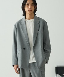 EMMA CLOTHES（エマクローズ）の「【セットアップ対応】ウールライクファブリックリラックスシングルボタンジャケット（テーラードジャケット）」