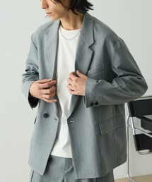 EMMA CLOTHES（エマクローズ）の「【セットアップ対応】ウールライクファブリックリラックスシングルボタンジャケット（テーラードジャケット）」