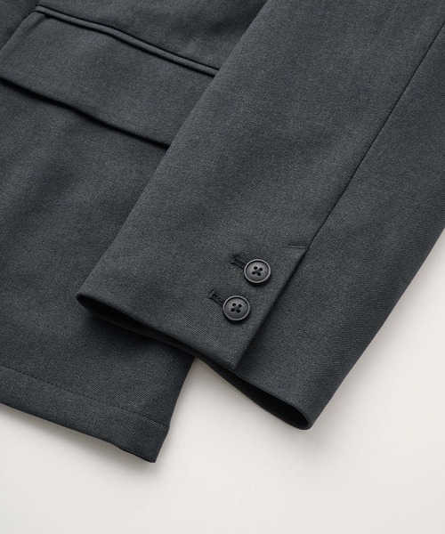 EMMA CLOTHES(エマクローズ)の「【セットアップ対応】ウールライクファブリックリラックスシングルボタンジャケット(テーラードジャケット・メンズ・グレー/ブラック/グレイッシュベージュ/ブラック系・S/L/M)」の9枚目の写真