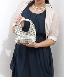 cache cache | カシュカシュ cachecache / シルバービーズ手提げバッグ(ハンドバッグ)