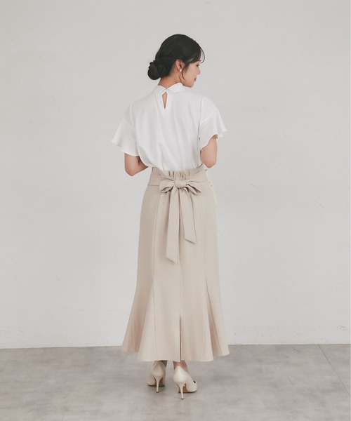 tocco closet(トッコ クローゼット)の「【S・Mサイズ展開】後ろリボン付きマーメイドスカート(スカート・レディース・ブラック/ブラウン/ベージュ・M/S)」の8枚目の写真