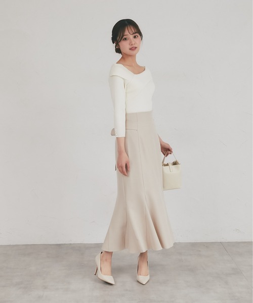 tocco closet(トッコ クローゼット)の「【S・Mサイズ展開】後ろリボン付きマーメイドスカート(スカート・レディース・ブラック/ブラウン/ベージュ・M/S)」の12枚目の写真