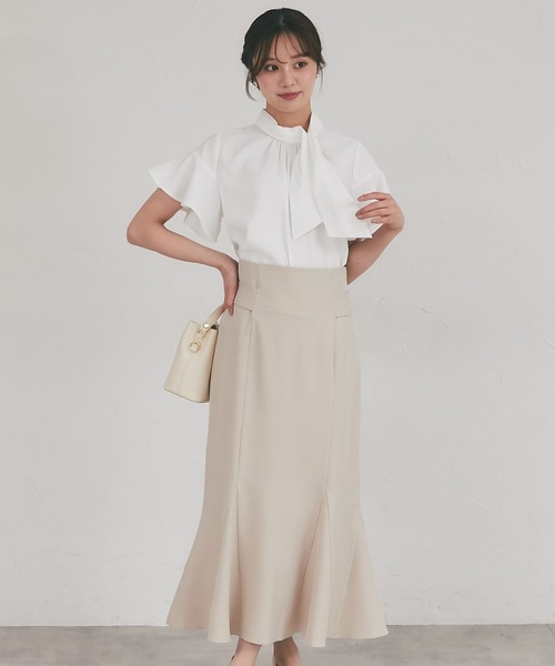 tocco closet(トッコ クローゼット)の「【S・Mサイズ展開】後ろリボン付きマーメイドスカート(スカート・レディース・ブラック/ブラウン/ベージュ・M/S)」の7枚目の写真