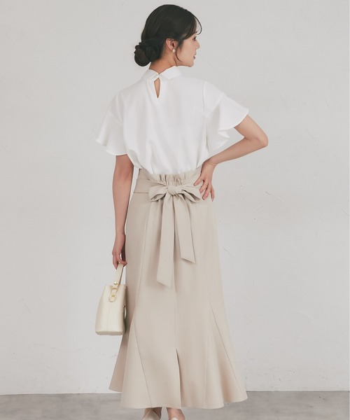 tocco closet(トッコ クローゼット)の「【S・Mサイズ展開】後ろリボン付きマーメイドスカート(スカート・レディース・ブラック/ブラウン/ベージュ・M/S)」の6枚目の写真