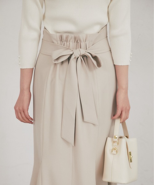 tocco closet(トッコ クローゼット)の「【S・Mサイズ展開】後ろリボン付きマーメイドスカート(スカート・レディース・ブラック/ブラウン/ベージュ・M/S)」の15枚目の写真