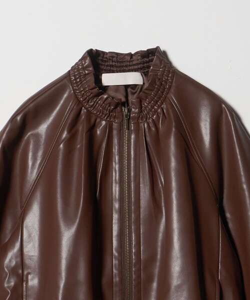 MARILYN MOON マリリンムーン ノーカラーレザージャケット　美品　黒 マリリンムーン MARILYN MOON MARILYN MOON ブルゾン soft eco