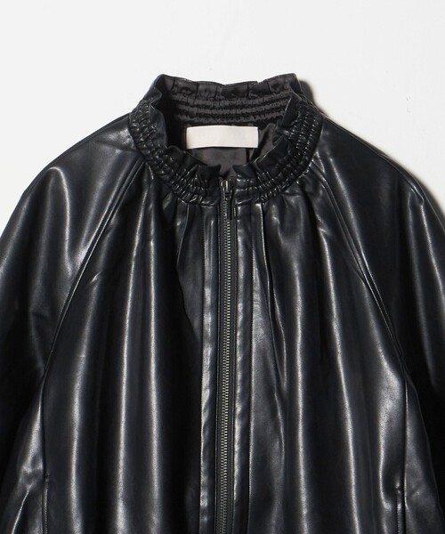 Marilyn Moon＞レザー ライク ギャザー ブルゾン（ブルゾン