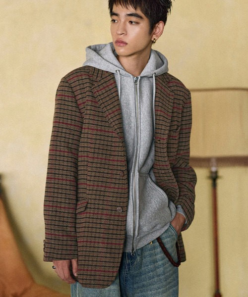 クラシック ツイード チェック テーラードジャケット（テーラード