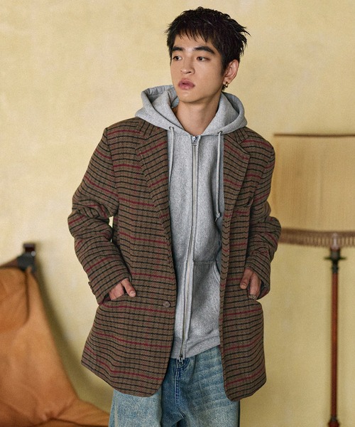 Bleme（ブレム）の「クラシック ツイード チェック テーラードジャケット（テーラードジャケット・メンズ・グレー/ブラウン・M/S/XL/L）」の21枚目の写真