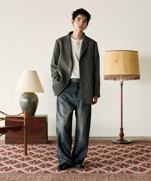 Bleme クラシックツイードチェック テーラードジャケット M クラシック ツイード チェック テーラードジャケット（テーラード