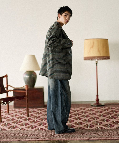 Bleme（ブレム）の「クラシック ツイード チェック テーラードジャケット（テーラードジャケット・メンズ・グレー/ブラウン・M/S/XL/L）」の14枚目の写真