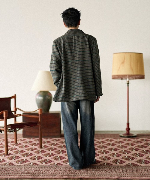 Bleme（ブレム）の「クラシック ツイード チェック テーラードジャケット（テーラードジャケット・メンズ・グレー/ブラウン・M/S/XL/L）」の16枚目の写真