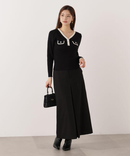 PROPORTION BODY DRESSING(プロポーションボディドレッシング)の「<ウォッシャブル>フロントタックナロースカート / 1215220008(スカート・レディース・ブラック/ベージュ・MEDIUM/P/S)」の11枚目の写真
