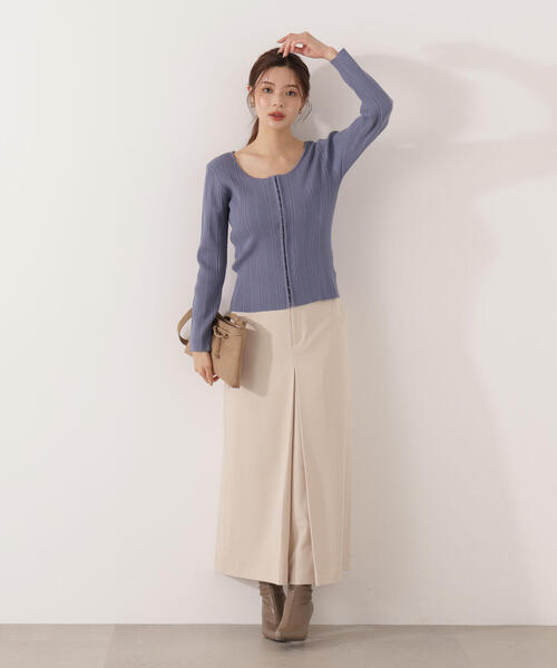 PROPORTION BODY DRESSING(プロポーションボディドレッシング)の「<ウォッシャブル>フロントタックナロースカート / 1215220008(スカート・レディース・ブラック/ベージュ・MEDIUM/P/S)」の5枚目の写真