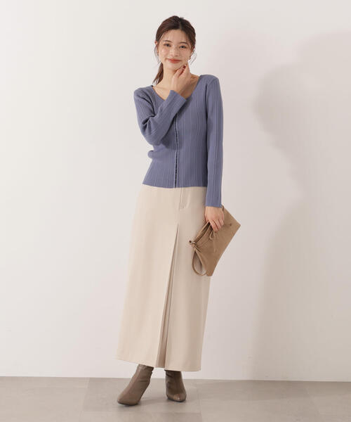 PROPORTION BODY DRESSING(プロポーションボディドレッシング)の「<ウォッシャブル>フロントタックナロースカート / 1215220008(スカート・レディース・ブラック/ベージュ・MEDIUM/P/S)」の6枚目の写真