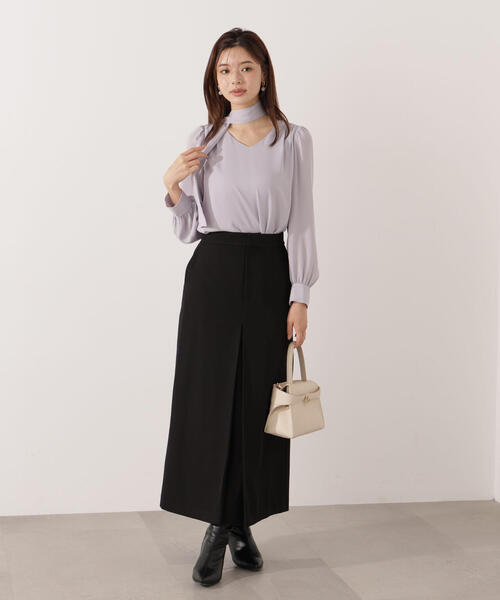 PROPORTION BODY DRESSING(プロポーションボディドレッシング)の「<ウォッシャブル>フロントタックナロースカート / 1215220008(スカート・レディース・ブラック/ベージュ・MEDIUM/P/S)」の1枚目の写真