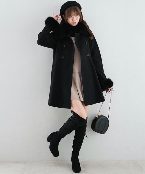 MAJESTIC LEGON（マジェスティックレゴン）の「2WAYファーニーハイロングブーツ（ブーツ・レディース・ブラック/グレイッシュベージュ・MEDIUM/SMALL/LARGE/X-LARGE）」の8枚目の写真