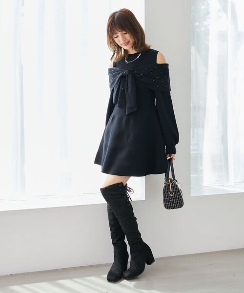 MAJESTIC LEGON（マジェスティックレゴン）の「2WAYファーニーハイロングブーツ（ブーツ・レディース・ブラック/グレイッシュベージュ・MEDIUM/SMALL/LARGE/X-LARGE）」の7枚目の写真