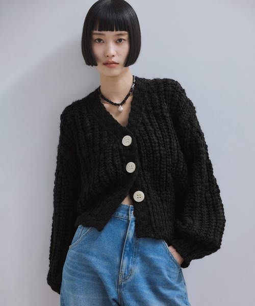 WEB限定】ローゲージクロップドカーディガン（カーディガン