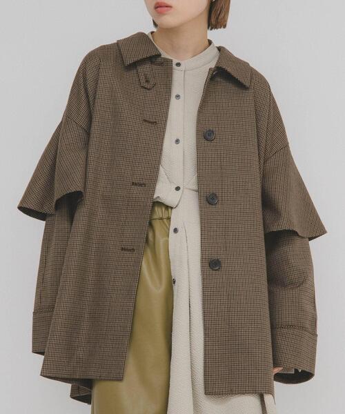 KBF(ケイビーエフ)の「フリルディティールフレアジャケット(その他アウター・レディース・ブラウン系その他/グレー系その他・ONE)」の2枚目の写真