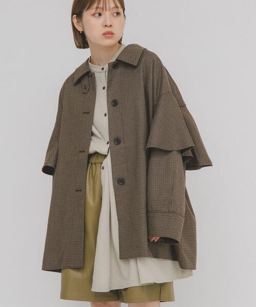 KBF(ケイビーエフ)の「フリルディティールフレアジャケット(その他アウター・レディース・ブラウン系その他/グレー系その他・ONE)」の6枚目の写真