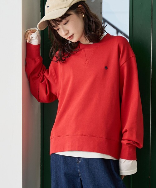POLO BCS(ポロ ビーシーエス)の「【POLO BCS(ポロ・ビーシーエス)別注】 裏毛スウェット(スウェット・レディース・レッド/ナチュラル/オフホワイト/ネイビー・L/M)」の4枚目の写真