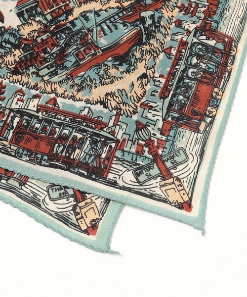 BEAMS BOY（ビームスボーイ）の「BINDU / マップ プリント バンダナ 26S（バンダナ/スカーフ・レディース・ブラウン/オレンジ/サックスブルー・ONE SIZE）」の4枚目の写真