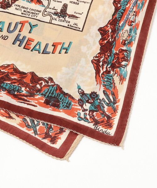 BEAMS BOY（ビームスボーイ）の「BINDU / マップ プリント バンダナ 26S（バンダナ/スカーフ・レディース・ブラウン/オレンジ/サックスブルー・ONE SIZE）」の5枚目の写真