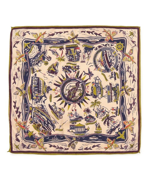 BEAMS BOY(ビームスボーイ)の「BINDU / マップ プリント バンダナ 26S(バンダナ/スカーフ・レディース・ブラウン/オレンジ/サックスブルー/ブルー系その他/ナチュラル/ピンク/ダークブラウン・ONE SIZE)」の13枚目の写真