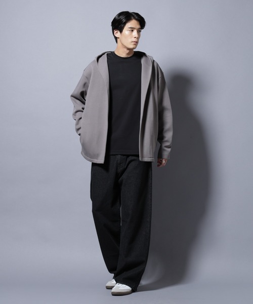 NANO universe（ナノユニバース）の「ダンボール 着流しフーディー（パーカー・メンズ・ブラック/グレー/カーキブラウン・L/M）」の7枚目の写真