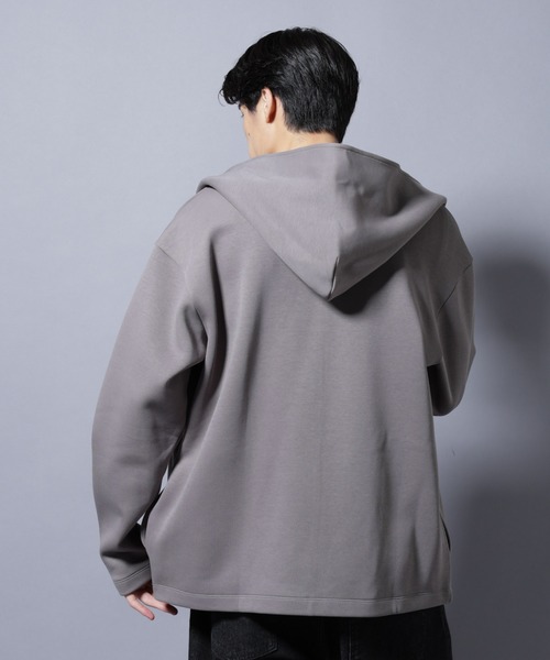 NANO universe（ナノユニバース）の「ダンボール 着流しフーディー（パーカー・メンズ・ブラック/グレー/カーキブラウン・L/M）」の6枚目の写真