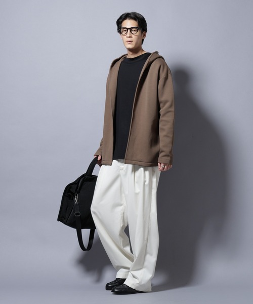 NANO universe（ナノユニバース）の「ダンボール 着流しフーディー（パーカー・メンズ・ブラック/グレー/カーキブラウン・L/M）」の17枚目の写真