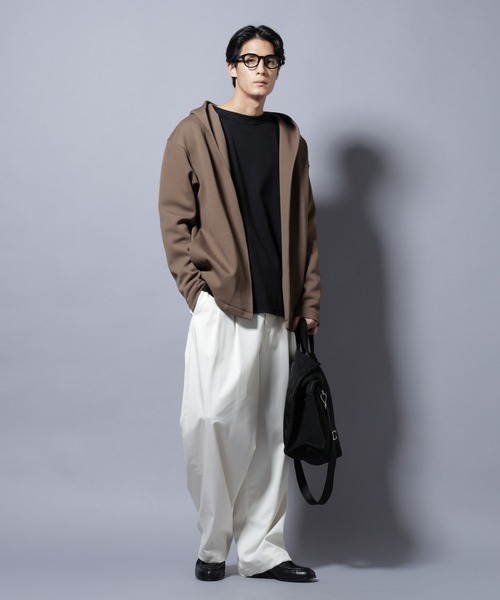 NANO universe（ナノユニバース）の「ダンボール 着流しフーディー（パーカー・メンズ・ブラック/グレー/カーキブラウン・L/M）」の16枚目の写真