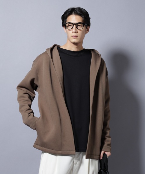 NANO universe（ナノユニバース）の「ダンボール 着流しフーディー（パーカー・メンズ・ブラック/グレー/カーキブラウン・L/M）」の12枚目の写真