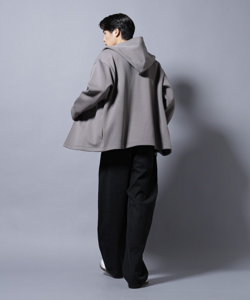 NANO universe（ナノユニバース）の「ダンボール 着流しフーディー（パーカー・メンズ・ブラック/グレー/カーキブラウン・L/M）」の13枚目の写真