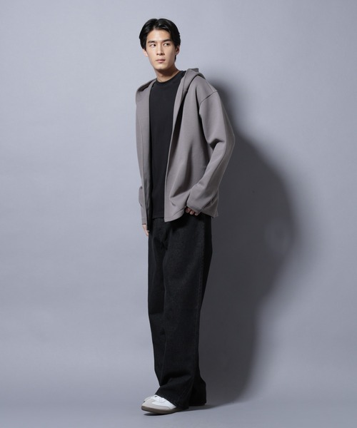 NANO universe（ナノユニバース）の「ダンボール 着流しフーディー（パーカー・メンズ・ブラック/グレー/カーキブラウン・L/M）」の11枚目の写真