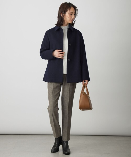 美品 ジェイプレス 24AWショートビーバー ステンカラー コート Aライン ショートビーバー ショート丈 ステンカラー コート（ステンカラー