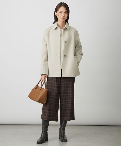 ショートビーバー ショート丈 ステンカラー コート（ステンカラー