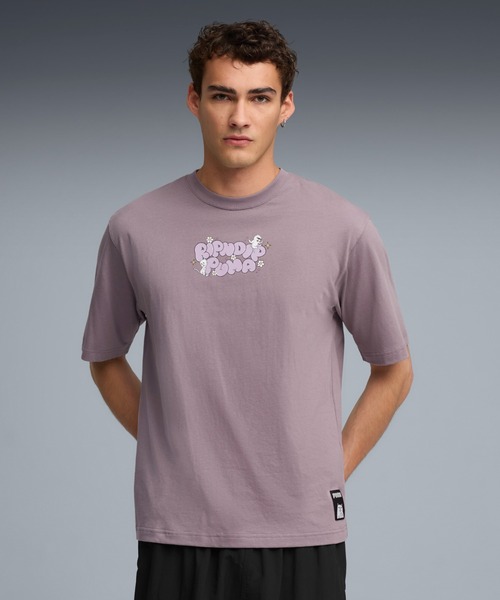 PUMA(プーマ)の「PUMA プーマ ユニセックス PUMA x RIPNDIP ボクシー グラフィック 半袖 Tシャツ P(Tシャツ/カットソー・メンズ・プラム/ブラック/ホワイト・SMALL/MEDIUM/LARGE/X-LARGE/X-SMALL)」の1枚目の写真