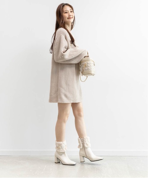 RANDA（ランダ）の「4WAYキルティングファーブーツ（ブーツ・レディース・アイボリー/ブラック/グレー・S/M/L/LL）」の18枚目の写真