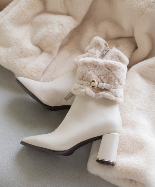 RANDA（ランダ）の「4WAYキルティングファーブーツ（ブーツ・レディース・アイボリー/ブラック/グレー・S/M/L/LL）」の20枚目の写真