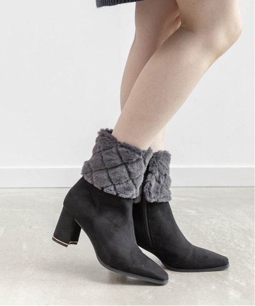 RANDA（ランダ）の「4WAYキルティングファーブーツ（ブーツ・レディース・アイボリー/ブラック/グレー・S/M/L/LL）」の22枚目の写真