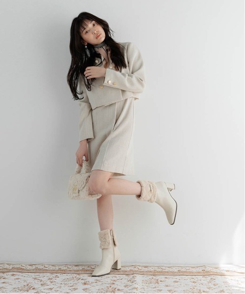 RANDA（ランダ）の「4WAYキルティングファーブーツ（ブーツ・レディース・アイボリー/ブラック/グレー・S/M/L/LL）」の6枚目の写真