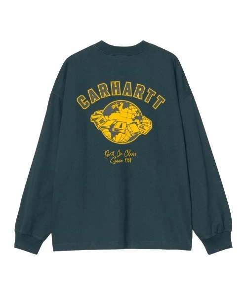 Carhartt WIP(カーハートダブリューアイピー)の「Carhartt WIP L/S WORLD CLASS T-SHIRT(カーハートワークインプログレス ロングスリーブ ワールドクラス Tシャツ)(Tシャツ/カットソー・メンズ・グリーン系/ホワイト系・SMALL/MEDIUM/LARGE/X-LARGE)」の2枚目の写真