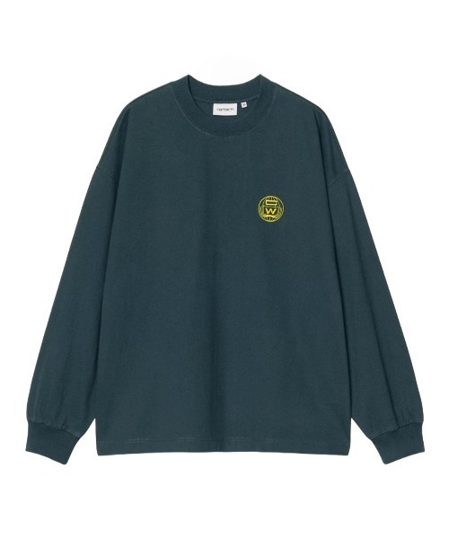 Carhartt WIP(カーハートダブリューアイピー)の「Carhartt WIP L/S WORLD CLASS T-SHIRT(カーハートワークインプログレス ロングスリーブ ワールドクラス Tシャツ)(Tシャツ/カットソー・メンズ・グリーン系/ホワイト系・SMALL/MEDIUM/LARGE/X-LARGE)」の3枚目の写真
