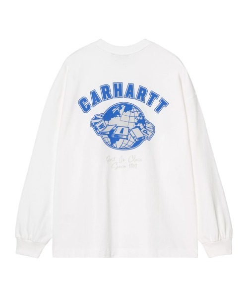 Carhartt WIP(カーハートダブリューアイピー)の「Carhartt WIP L/S WORLD CLASS T-SHIRT(カーハートワークインプログレス ロングスリーブ ワールドクラス Tシャツ)(Tシャツ/カットソー・メンズ・グリーン系/ホワイト系・SMALL/MEDIUM/LARGE/X-LARGE)」の4枚目の写真